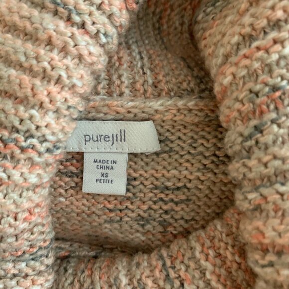 J Jill Pure Jill Chunky Knit Turtleneck Sweater XS Petite Neutral - Picture 9 of 10